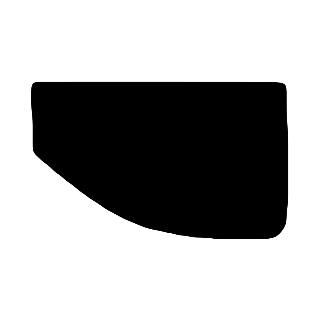 2D shape of the 2012 GMC Sierra Crew Cab Pickup Truck Front Roll-up, Left precut tint