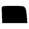 2D shape of the 2013 GMC Sierra Crew Cab Pickup Truck Rear Roll-up, Right precut tint