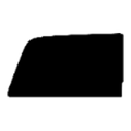 2D shape of the 2019 GMC Sierra HD 2500/3500 Crew Cab Pickup Truck Back Glass, 3 piece Slider, Right, Power precut tint