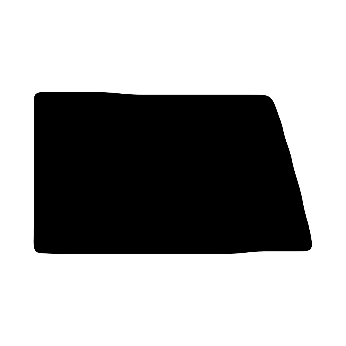 2D shape of the 2019 Ram 1500 Classic Pickup Truck Back Glass, 3 piece Slider, Left, Power precut tint