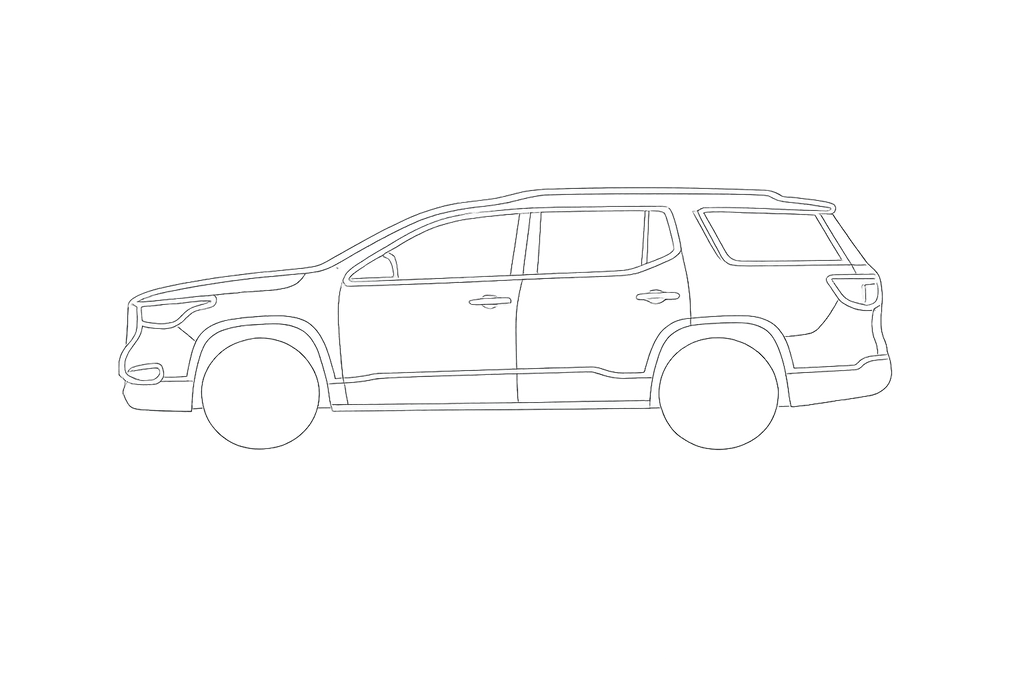 GMC Acadia window outline diagram