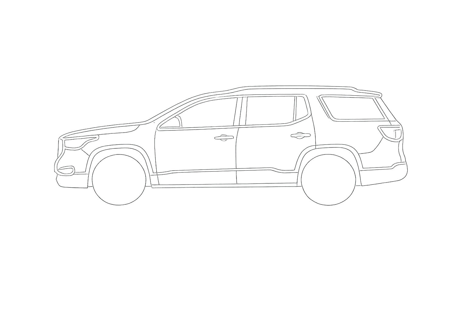 GMC Acadia window outline diagram