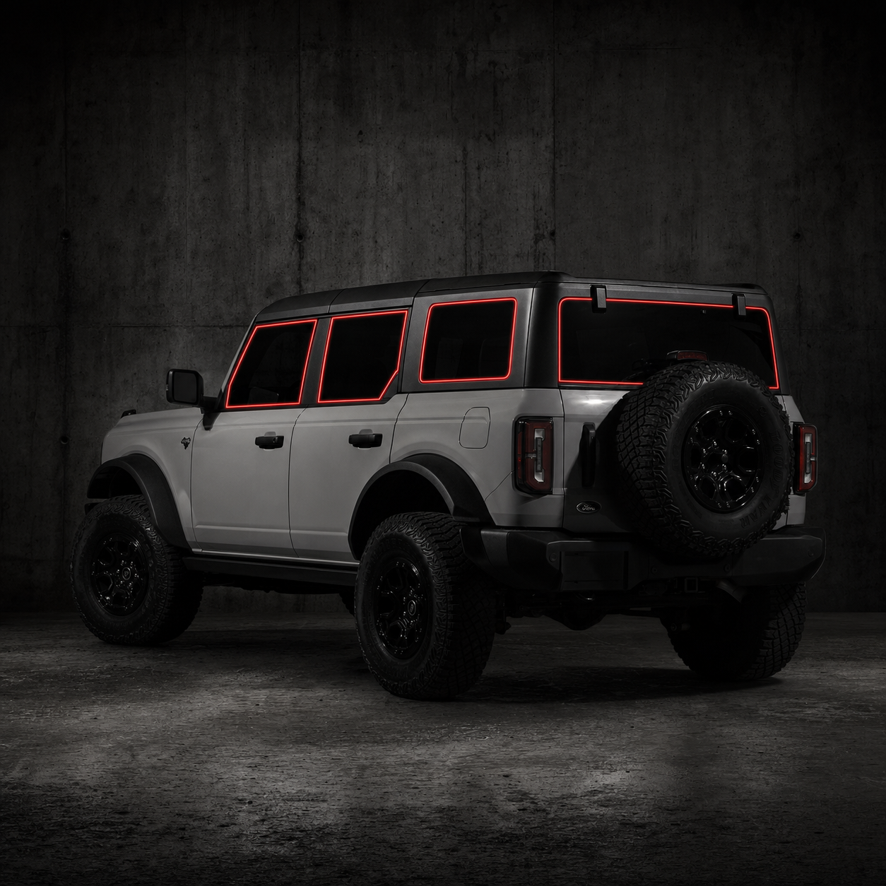 2021-2026 Ford Bronco 4-Door precut window tint kit outline