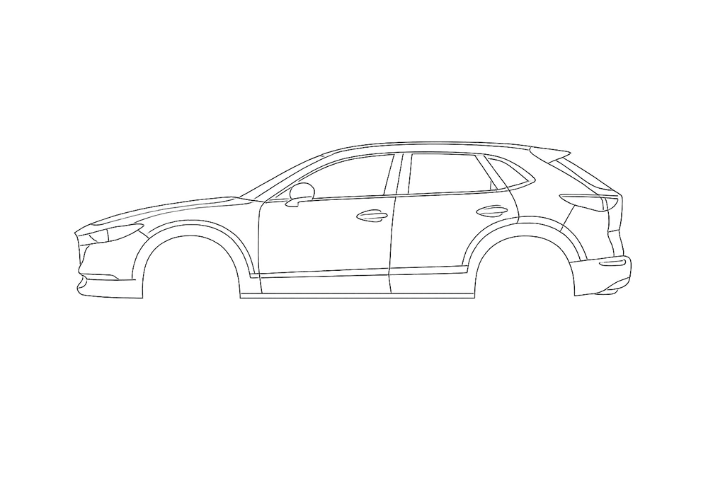 Mazda CX-30 window outline diagram