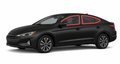 2017-2020 Hyundai Elantra with driver-side front door glass, driver-side rear door glass, and back windshield outlined in neon red showing precut tint kit coverage