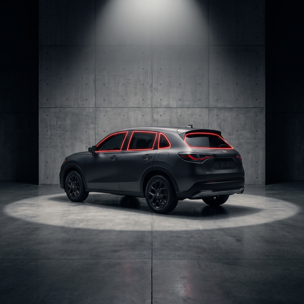 2023-2026 Honda HR-V with red glow outlining each tintable window