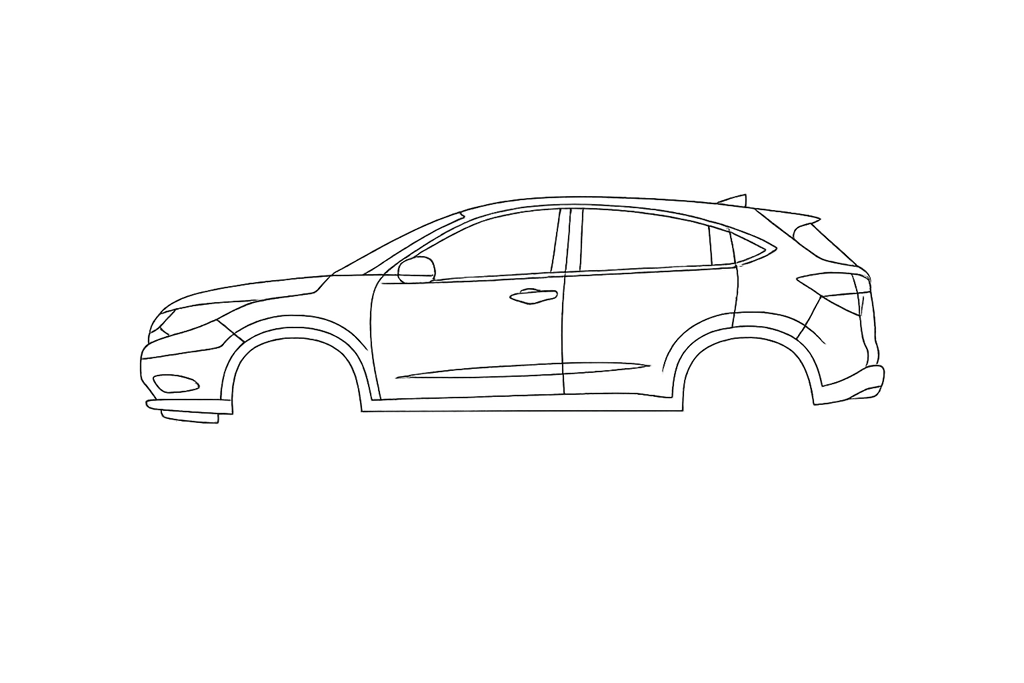 Honda HR-V window outline diagram