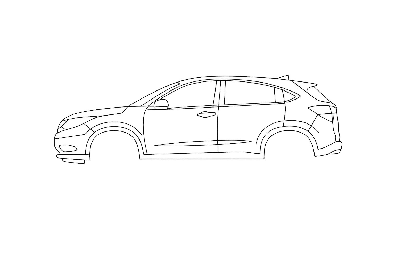 Honda HR-V window outline diagram