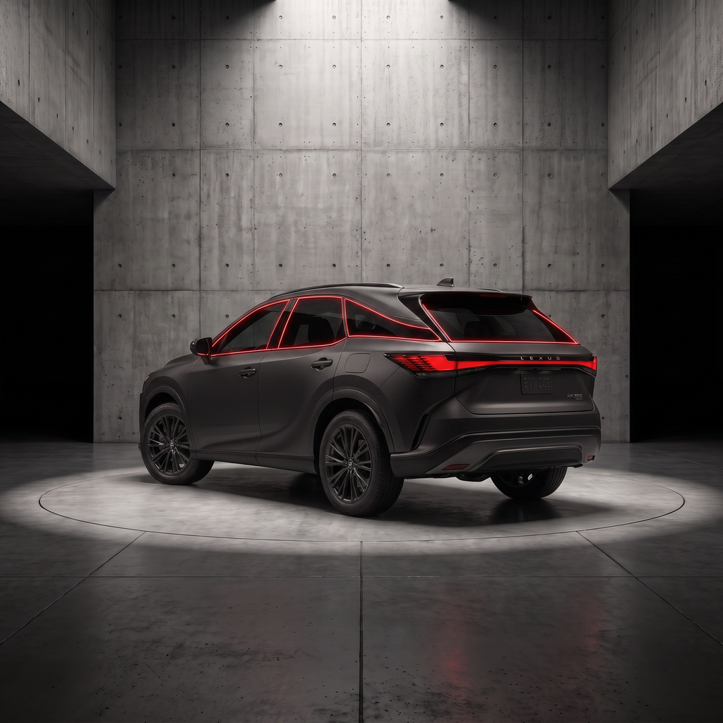 2023-2026 Lexus RX with red glow outlining each tintable window