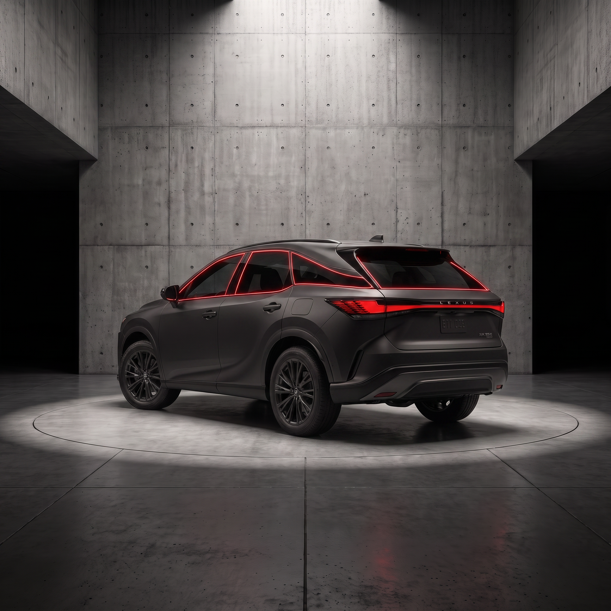 2023-2026 Lexus RX with red glow outlining each tintable window