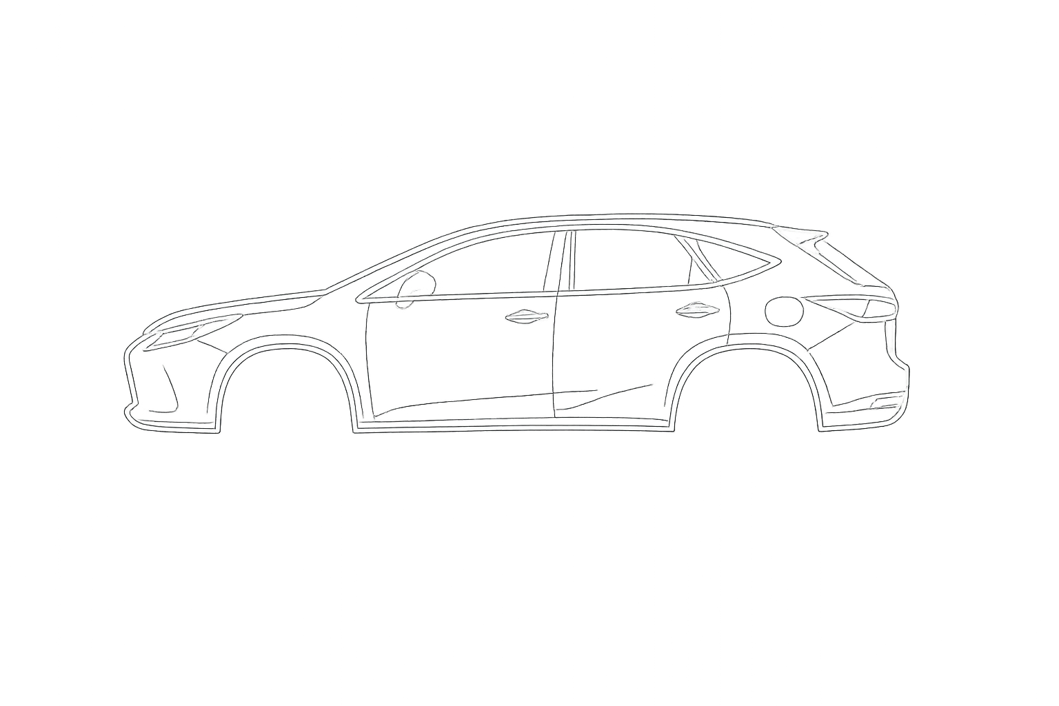 Lexus RX window outline diagram