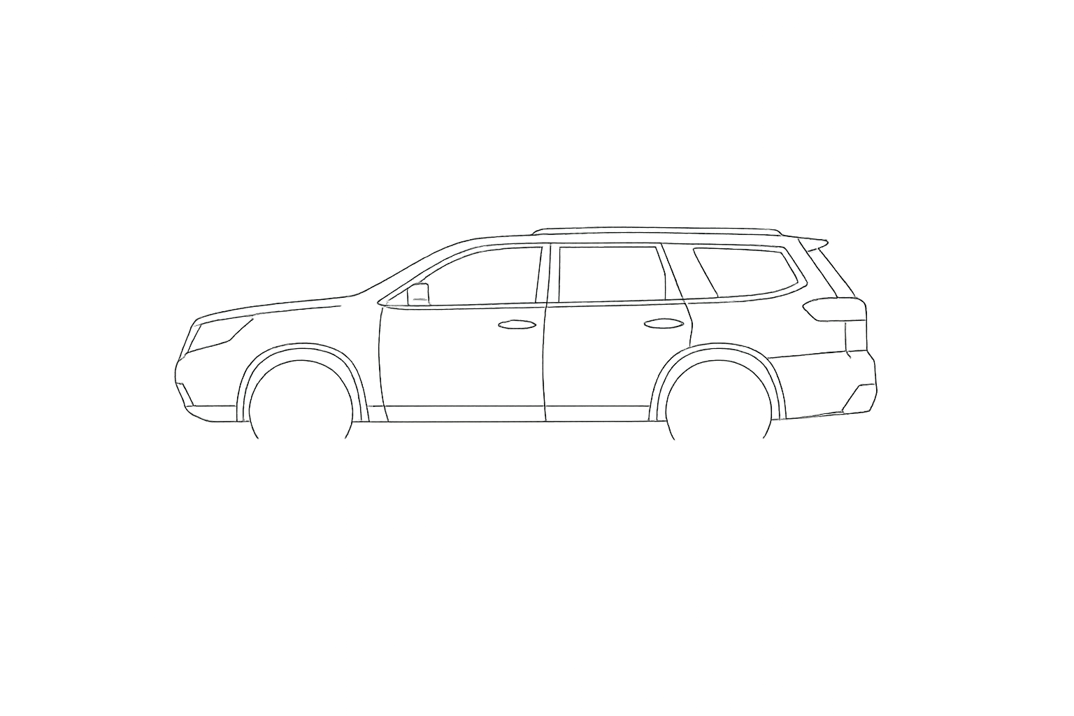 Nissan Pathfinder window outline diagram