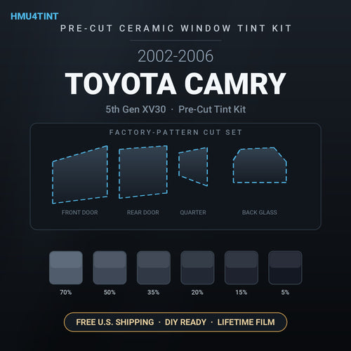2002-2006 Toyota Camry 5th Gen XV30 precut ceramic window tint kit - coverage options and VLT shades