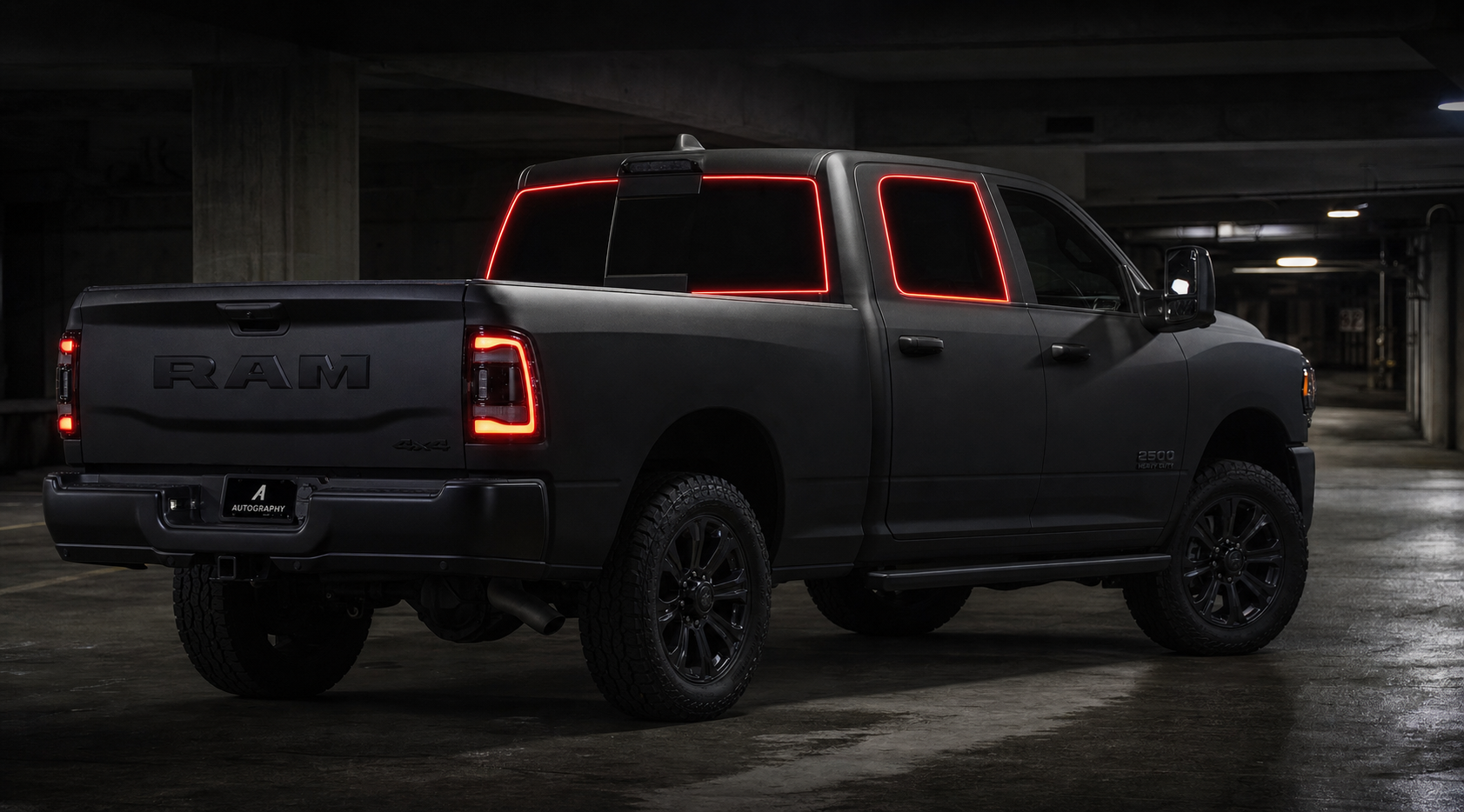 2019-2026 RAM 2500 Crew Cab Precut Window Tint Kit window diagram