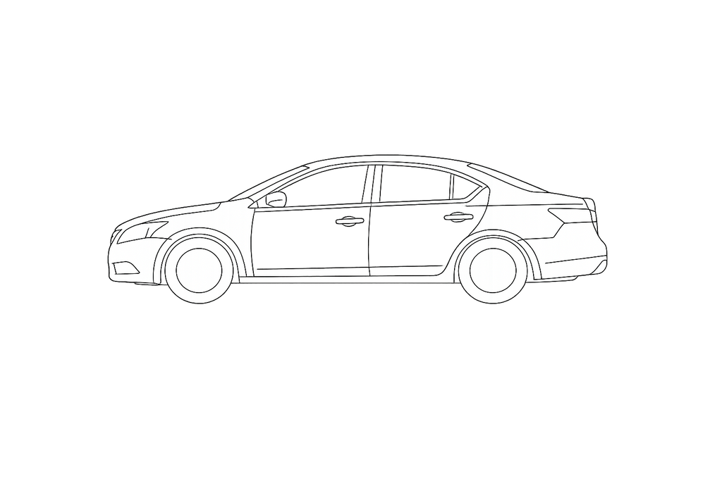 Nissan Sentra window outline diagram