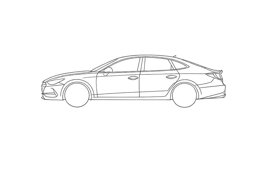 Hyundai Sonata window outline diagram