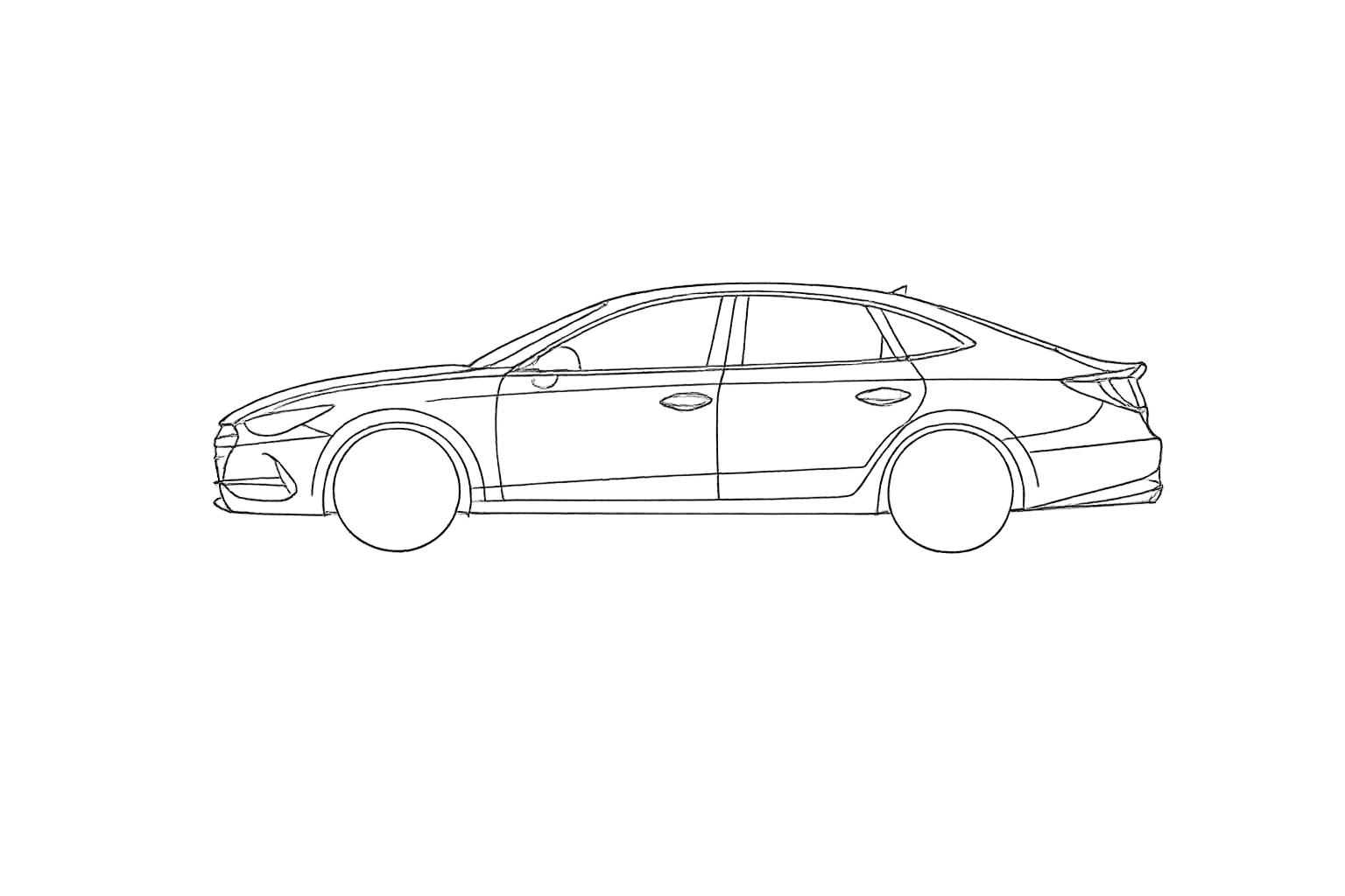 Hyundai Sonata window outline diagram