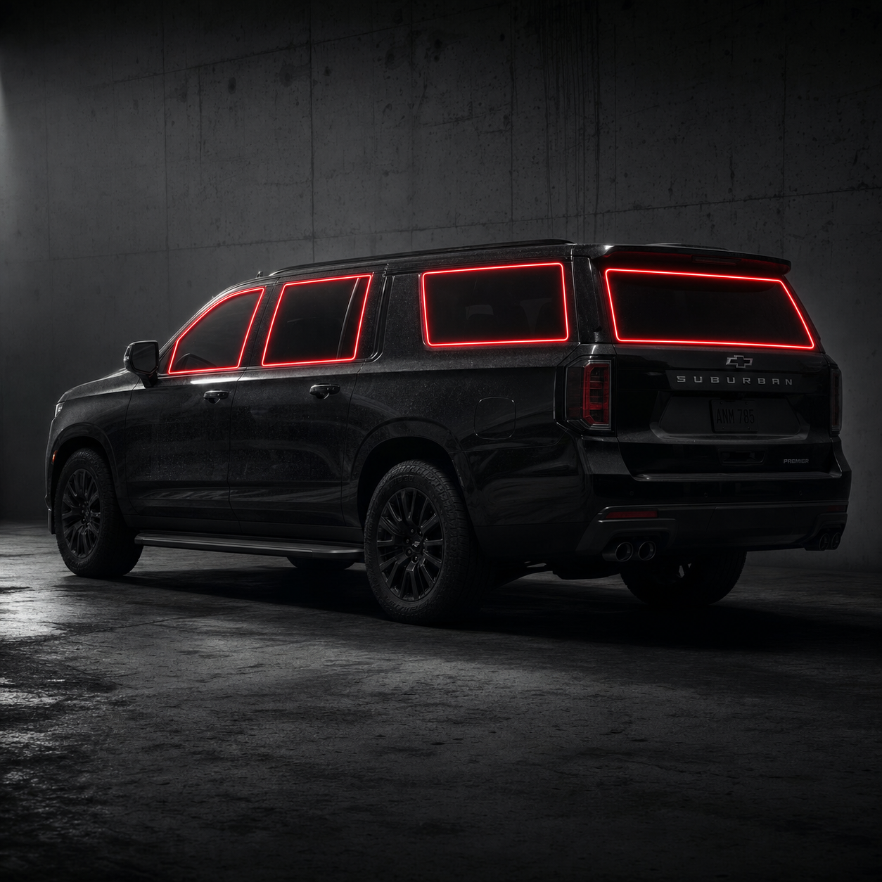 2021-2026 Chevrolet Suburban precut window tint kit outline
