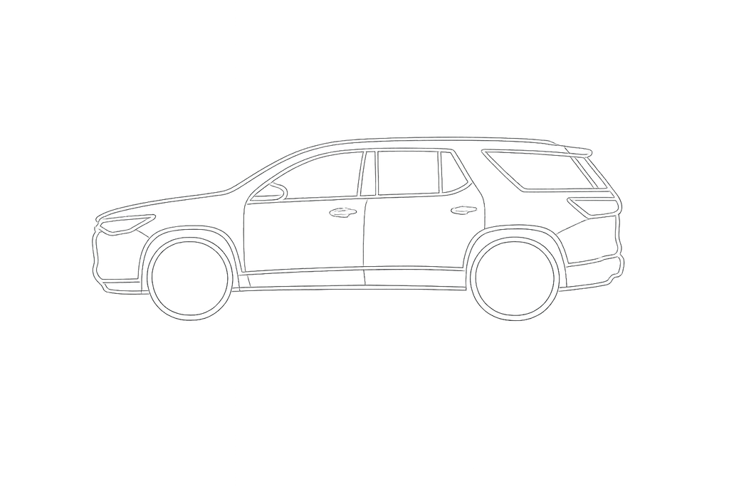 Chevy Traverse window outline diagram