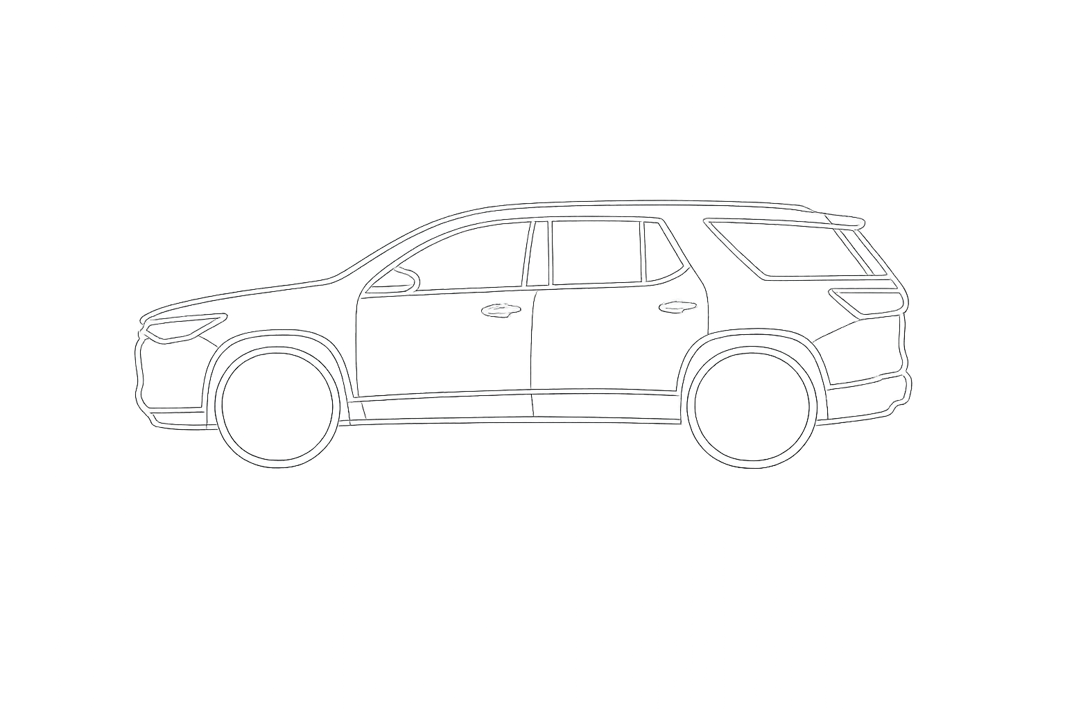 Chevy Traverse window outline diagram